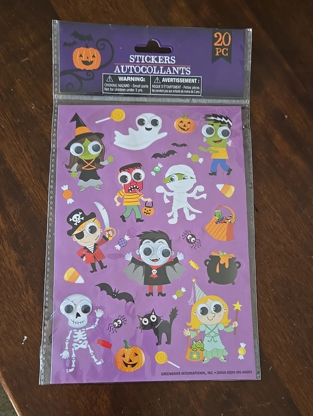 Halloween Stickers Sheet Purple Halloween Characters Google Eyes 3d Y2k Kids